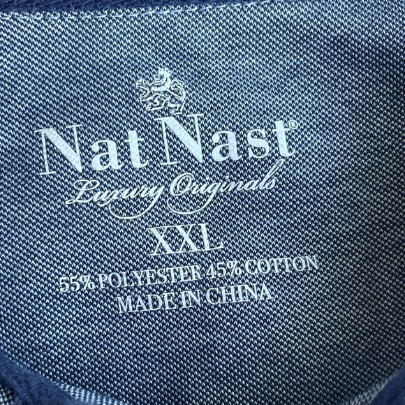 Nat Nast Polo Shirt Mens XXL 2X Blue Gray Short Sleeve Luxury Original - Picture 5 of 11